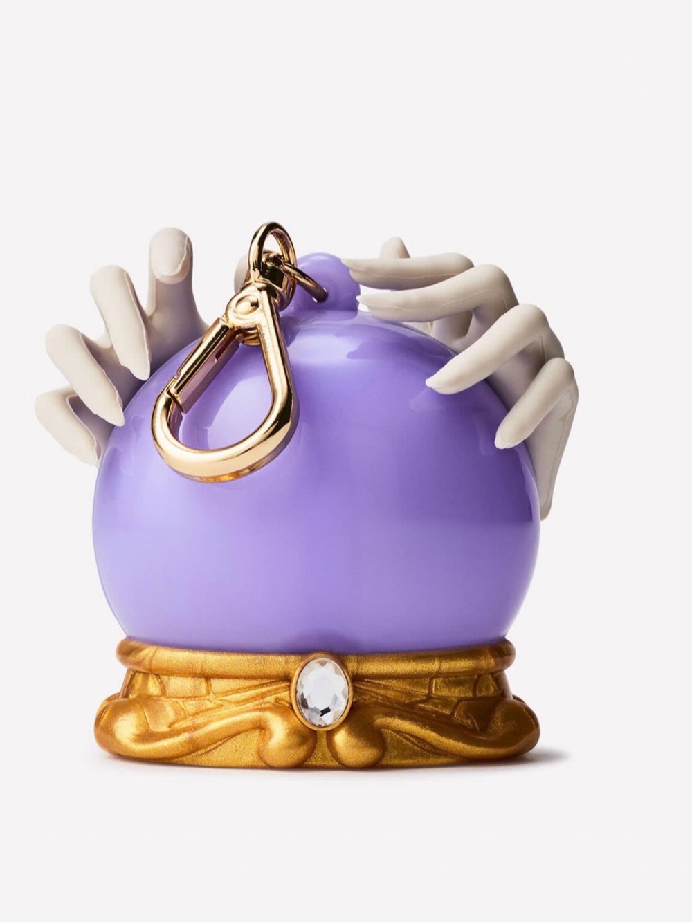 Bath & Body Works Lavender Crystal Ball Keychain with Gold Base